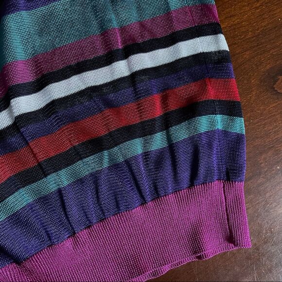 Ramy Brook Striped Sleeveless V-Neck Top Women’s Size M Multicolor Knit - Picture 5 of 6